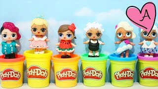 Plastilina Play Doh vestidos para las muñecas L.O.L. bebes!!! Juguetes con Andre jugando