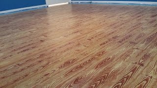 Painted Plywood Floors - Basketball Court - Applying the Gel Stain