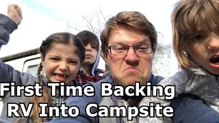 RV Camping Folsom Lake - First Time Backing In Travel Trailer