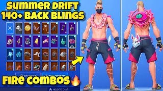 NEW "SUMMER DRIFT" SKIN Showcased With 140+ BACK BLINGS! Fortnite BR (BEST SUMMER DRIFT COMBOS)