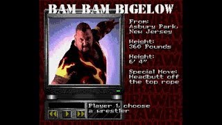 WWF Wrestlemania(sega) very hard все комбо все приёмы /BAM BAM BIGELOW/