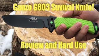 Ganzo (Firebird) G803-LG Survival Knife - Review and Hard Use Test