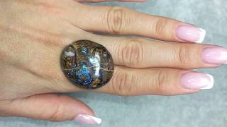 Boulder koroit opal 25х29 oval 44.43 ct code 11066 Болдер короит опал 25х29 овал 44.43 карата