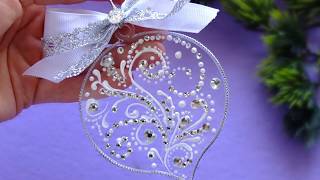 Елочная игрушка из орг стекла/новогодняя подвеска/Christmas ornaments