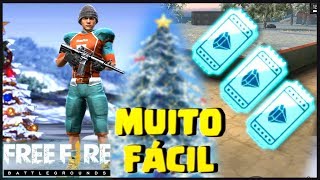 NOVO METÓDO PARA CONSEGUIR 3 TICKET DE DIAMANTE GRÁTIS   FREE FIRE