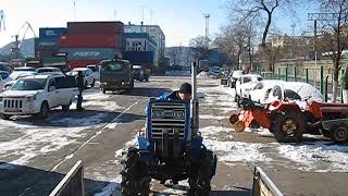 погрузка трактора в грузовик, ISEKI TU1600 www.jpstyle.ru