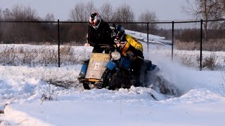 Зимняя верста 2016. Мотоцикл урал с коляской.