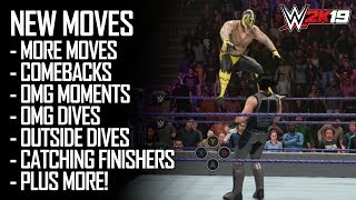 WWE 2K19 More New Moves, Comebacks, OMG Moments, Catching Finishers, Outside Dives & More!