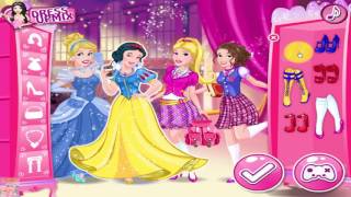 Disney Princess Dress Up Games   Cinderella Jasmine Aurora and Belle Charm College
