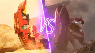 Lego Avengers Infinity War Iron Man VS Thanos Lego Stop Motion Side by Side Comparison