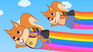 Famille d'Écureuil - Fusée Arc-en-ciel Animé 2021 en Français