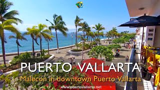 Panorama of the Puerto Vallarta Malecon from Cheeky Monkey