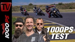 1000PS Test - ​Power Nakedbike Vergleich - ​Tuono gegen SuperDuke, S1000R, Street Triple RS und MT10