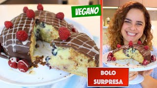 BOLO SURPRESA DECORADO SUPER CREMOSO (VEGANO) #655 | Receitas da Mussinha
