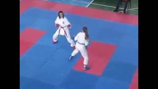Соревнования по каратэ. Красивый Бой девочек. Karate competition. Beautiful Fight girls