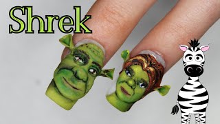 Extreme 3D Shrek Acrylic Nail Art Tutorial