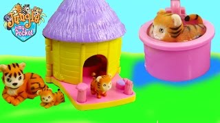 Mom & Baby Tigers Bath Water Play Playset Hut House Jungle In My Pocket Cookieswirlc Unboxing