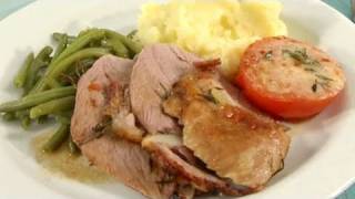 Lammkeule mit Kartoffelpüree und grünen Bohnen