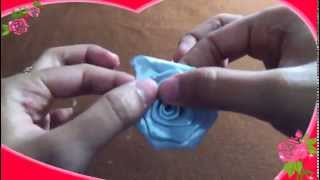 cara membuat bunga dari kain pita