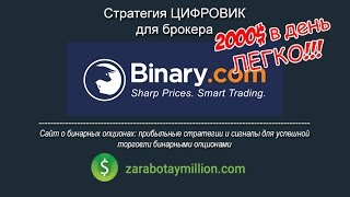 Стратегия ЦИФРОВИК брокер Binary.com. 2000$ каждый день легко! Как заработать на бинарных опционах?