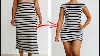 HACER VESTIDO EN 1 MINUTO - CONVERTIR FALDA EN VESTIDO, RECICLANDO ROPA - DIY CLOTHES LIFE HACKS