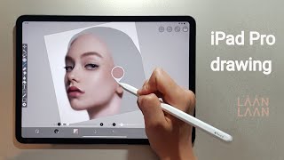 iPad Pro drawing ibispaintx realistic portrait 아이패드로 사진같은 그림그리기  디지털드로잉 speedpainting 극사실주의인물화