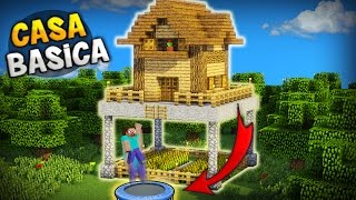 MINECRAFT: COMO HACER UNA CASA PARA SURVIVAL ANTI-ZOMBIES CON UN BRINCOLIN PARA ENTRAR!