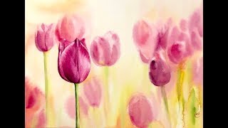 Tulips in Watercolors Painting Tutorial