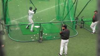 巨人 大田泰示選手 マシン打撃 20120202 宮崎キャンプ