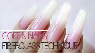 How to: Silk Fiberglass Nails Extension - Poly Gel Baby Boomer Nails Tutorial