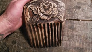 Деревянный гребень расчёска своими руками. Резьба по дереву.(magic wooden comb with own hands)
