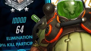 IDDQD INSANE ROADHOG! 64 ELIMS! [ OVERWATCH SEASON 18 TOP 500 ]