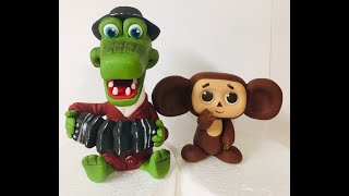 Гена и Чебурашка из мастики