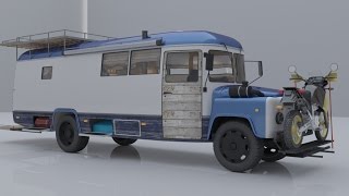 Автодом из удлиненного автобуса КАВЗ 397652 Conversion Russian bus in to motorhome