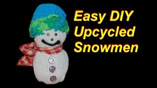 Easy DIY Upcycled Sock Snowmen