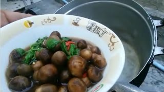 แกงเห็ดเผาะง่ายๆๆ ใส่ใบอีตู่ หรือใบแมงลัก น้ำปลาร้านิดหน่อยก็แซบได้ Basa mushrooms curry plara