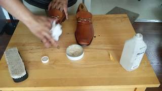 Cole Haan horsebit loafers cleaning, conditioning and polishing ASMR shoe shine
