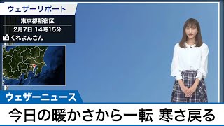 今日の寒さから一転　8日は寒さ戻る
