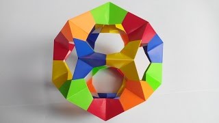 Кусудама оригами из треугольников, Kusudama origami triangles.