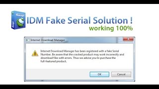 how to solve  IDM fake serial key problem 100% working