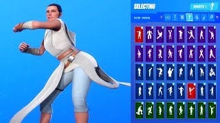 *NEW* Fortnite REY STAR WARS Skin with All Dances & Emotes