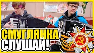 Два баяниста играют на 9 Мая. День Победы в Гомеле. 2017.  Песня Смуглянка.