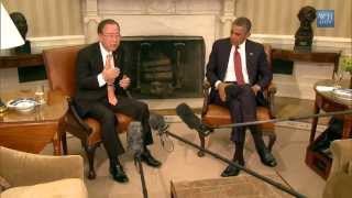 Ban Ki-moon Meets with President Obama at the White House