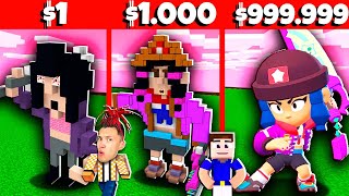 НОВЫЙ БРАВЛЕР БИБИ ГЕРОИНЯ ЗА $999,999 VS $1! НУБ Против ПРО БАТТЛ ПОСТРОЙКИ В МАЙНКРАФТ Бравл Старс