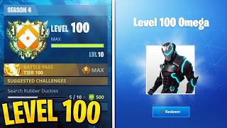 UNLOCKING LEVEL 100 MAX Omega! Level 100 Season 4 Fortnite! (Fortnite MAX Account)