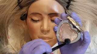 ASMR on Doll / Two Makeup Bases / No Talking / Face Brushing / Latex Gloves