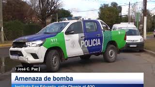 José C. Paz: Amenaza de bomba. Instituto San Eduardo, calle Chopin al 400