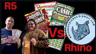 Scratch off battle vs Rhino Scratches money bag symbol found : jackpot hunters episode 3