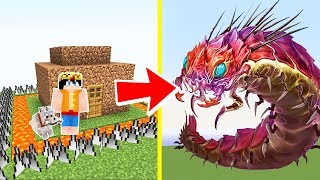 ОГРОМНЫЙ ЧЕРВЬ ПРОТИВ ЗАЩИЩЕННЫЙ ДОМ В MINECRAFT ! НУБИК И ТРОЛИНГ ЛОВУШКА ВИДЕО МАЙНКРАФТ