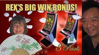 REX'S BIG WIN ON 8 PETALS SLOT MACHINE